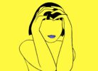 copertina album Posterstory disegno su sfondo giallo ragazza con la testa tra le mani